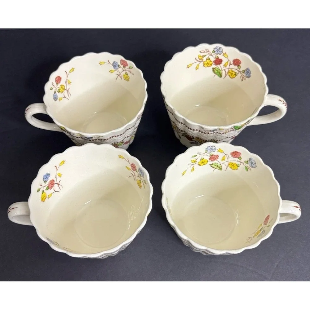 4 Copeland Spode Cowslip Cups Floral 2 3/4